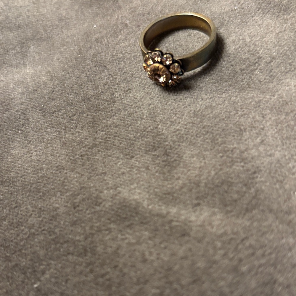 Gold Floral Crystal Accent Ring - Women Jewelry